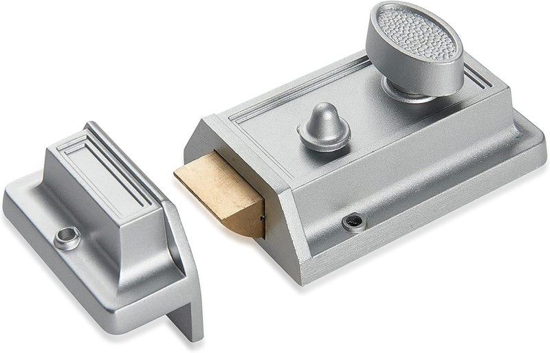 Rim Night Latch for Front Door Silvery Color