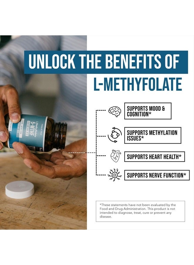 Triquetra Health L Methylfolate 7.5mg plus Methyl B12 - Active 5-MTHF Form, MTHFR Supplement - Bloodstream Ready Methylated Folate + B12 Cofactor - Supports Mood, Homocysteine Methylation, Cognition (60 Capsules) - Image 4