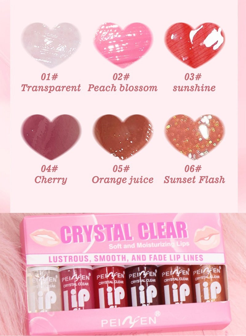 PEINFEN Crystal Clear Lip Gloss Set, Hydrating Lip Oil, Non-Sticky Liquid Lipstick Gift for Women, 6Pcs  - Image 4