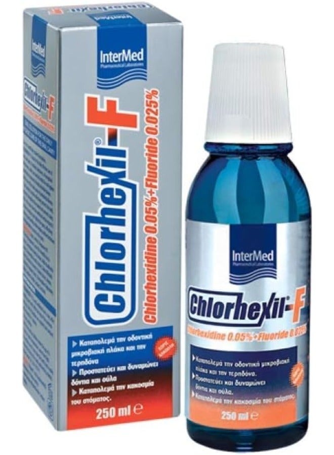 InterMed Chlorhexil-F Mouthwash 250ml – Daily Antibacterial Oral Rinse with Fluoride & Chlorhexidine