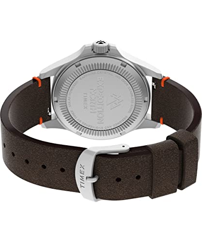 Timex Men's Expedition North Field Solar 41mm Watch - Brown Strap Black Dial Stainless Steel Case - Image 5