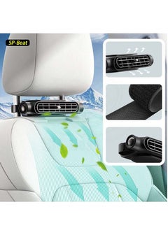 Generic Portable Air Conditioner Car Seat Fan Headrest Compact Lightweight Three Gear Refrigeration USB Powered Suitable for Most Cars (Black)  - Image 3