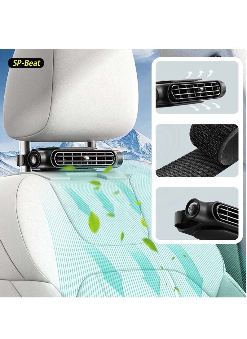 Generic - Portable Air Conditioner Car Seat Fan Headrest Compact Lightweight Three Gear Refrigeration USB Powered Suitable for Most Cars (Black) - Image 1
