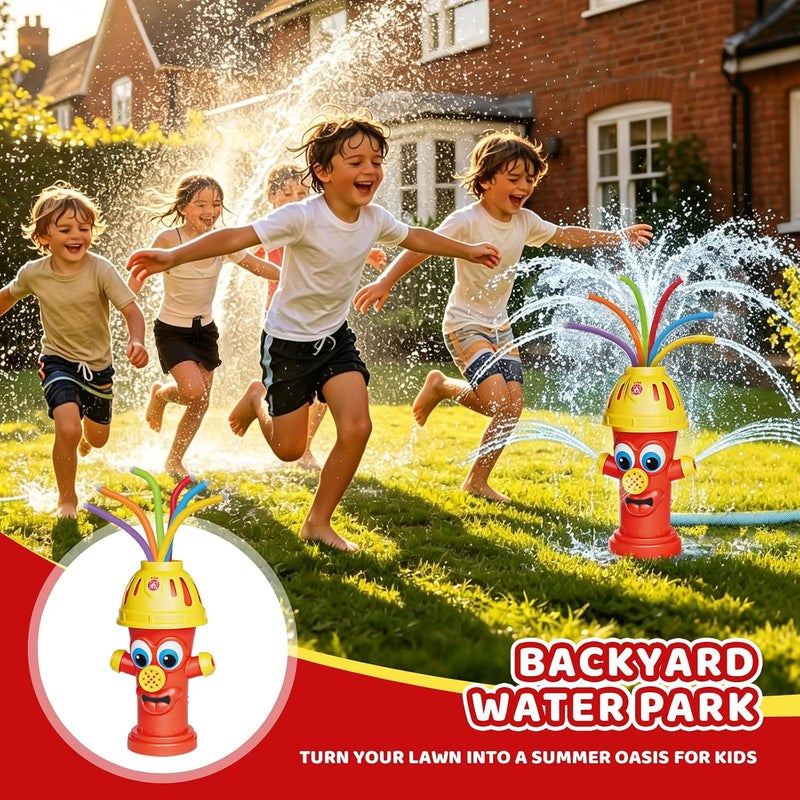 KOALA DIARY Sprinkler for Kids and Toddlers – 6 Wiggle Tubes Outdoor Toddler Toys for Summer Backyard Water Games, Attaches to Garden Hose, Fun Water Toy Gifts for 3 4 5 6 7 8 Year Old Boys Girls - Image 2