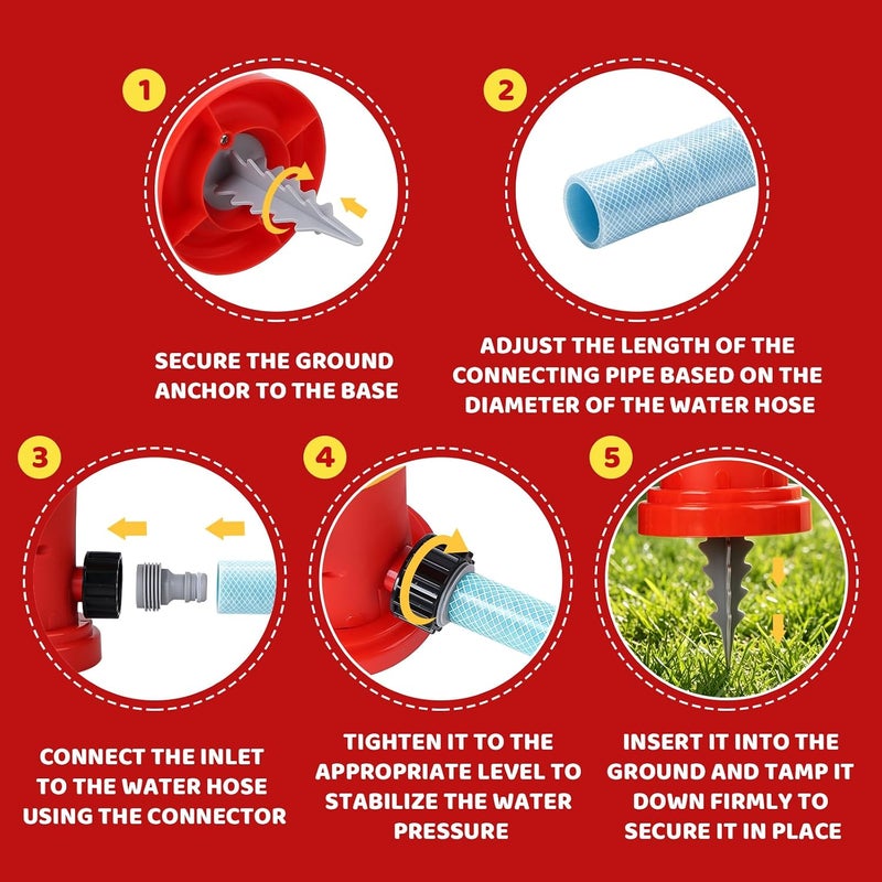 KOALA DIARY Sprinkler for Kids and Toddlers – 6 Wiggle Tubes Outdoor Toddler Toys for Summer Backyard Water Games, Attaches to Garden Hose, Fun Water Toy Gifts for 3 4 5 6 7 8 Year Old Boys Girls - Image 5
