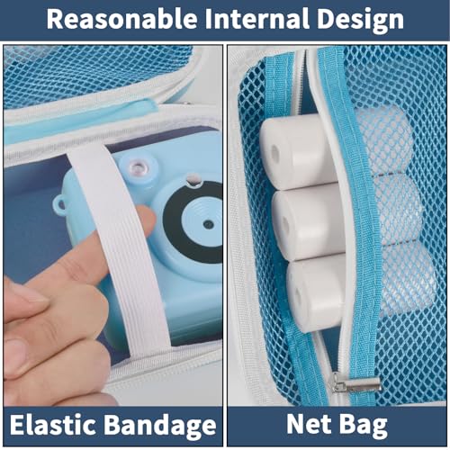 casmilee Kids Instant Print Camera Case for Dylanto/for ESOXOFFORE/for VTech KidiZoom PrintCam/Creator Cam/for Goopow/for GKTZ/for FUNKAM/for Agoigo Waterproof Digital Video Toddler Cameras - Box Only (Blue) - Image 3
