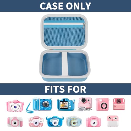 casmilee Kids Instant Print Camera Case for Dylanto/for ESOXOFFORE/for VTech KidiZoom PrintCam/Creator Cam/for Goopow/for GKTZ/for FUNKAM/for Agoigo Waterproof Digital Video Toddler Cameras - Box Only (Blue) - Image 2