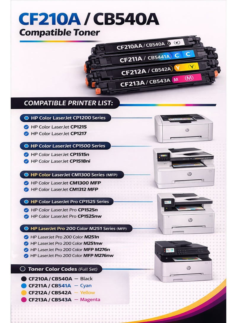 مالتي كلر خرطوشة حبر متوافقة HP CF213A / CB543A ماجنتا – حبر ليزر عالي الجودة - Image 3