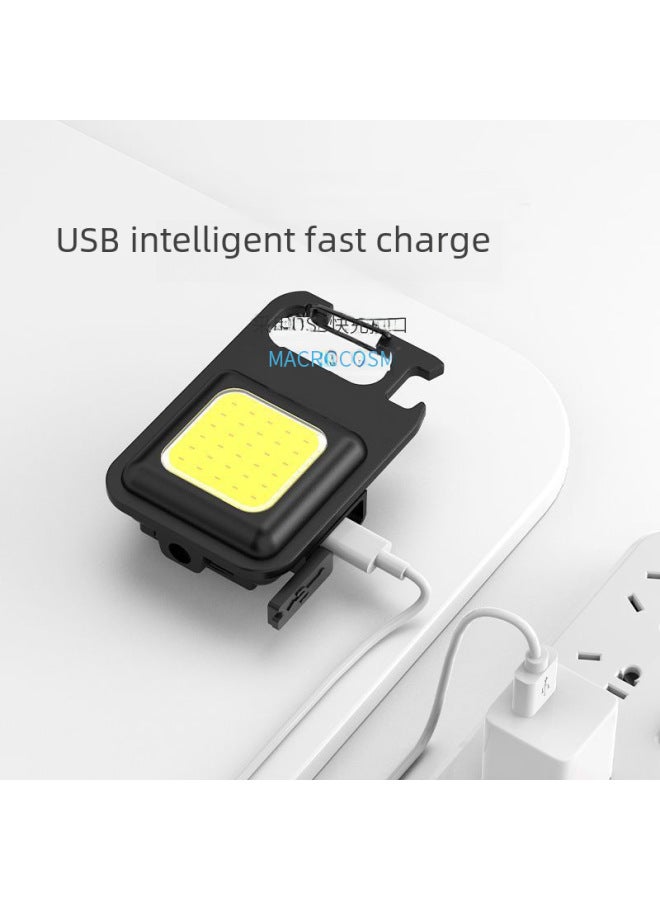 Generic Outdoor Mini Cob Work Light Multi-function Emergency Keychain Flashlight Intensity Handheld Torch Stand Lamp Decorative Lighting-Color:Square Keychain Light (300mAh)  - Image 4