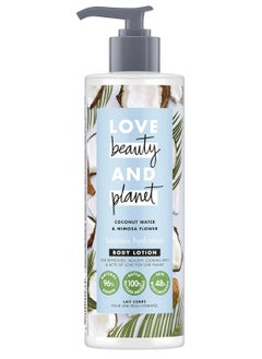 love beauty and planet Coconut Water and Mimosa Flower Vegan Body Lotion 400ml  - Image 1