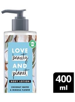 love beauty and planet Coconut Water and Mimosa Flower Vegan Body Lotion 400ml  - Image 5