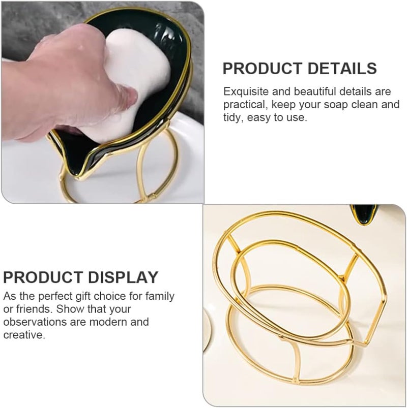 klarako soap Box soap Holder Iron Soap Rack Soap Drying Tray Soap Storage Dish Soap Container Soap Drain Dish Luxury Soap Tray Soap Dish Storage -Mounted Wrought Iron - Image 2