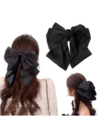 Big Bow Hair Clips Large Black Bowknot Hair Claw with Long Tail Satin Silk Butterfly Bow Hair Barrette Hair Accessory for Women Girls - pzsku/Z784E97C06AA866018D3EZ/45/_/1701936386/8d0a3dda-19da-4eb3-82c6-e27896d58ee8