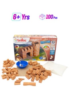Teifoc Brick Construction Toy Set - Tei 4070 - Small Castle And Pen Holder Stone Building Kit - 6+ Years - 100pcs  - Image 1