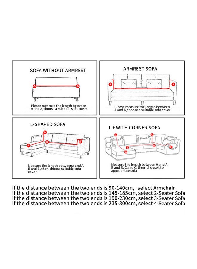 إسكدنيا غطاء أريكة مكونة من مقعد واحد بتصميم رائع على شكل زهور وتغطية كاملة 360 درجة ومضاد للانزلاق وخالٍ من التجاعيد بيج / الأزرق Length Stretch From 90 To 140سم - Image 4