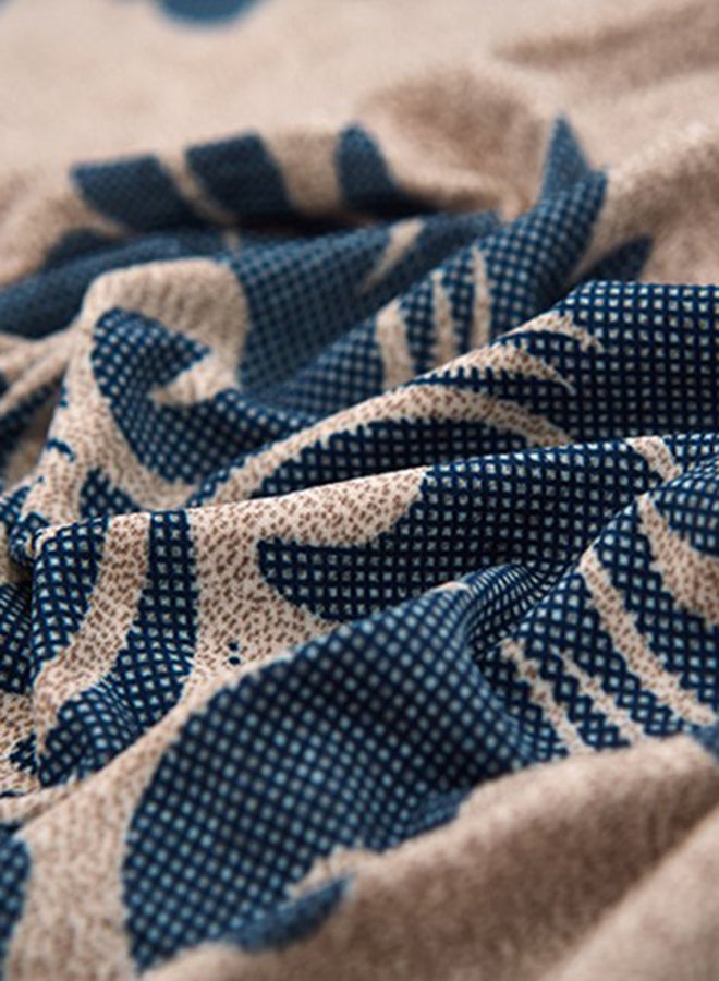 إسكدنيا غطاء أريكة مكونة من مقعد واحد بتصميم رائع على شكل زهور وتغطية كاملة 360 درجة ومضاد للانزلاق وخالٍ من التجاعيد بيج / الأزرق Length Stretch From 90 To 140سم - Image 5