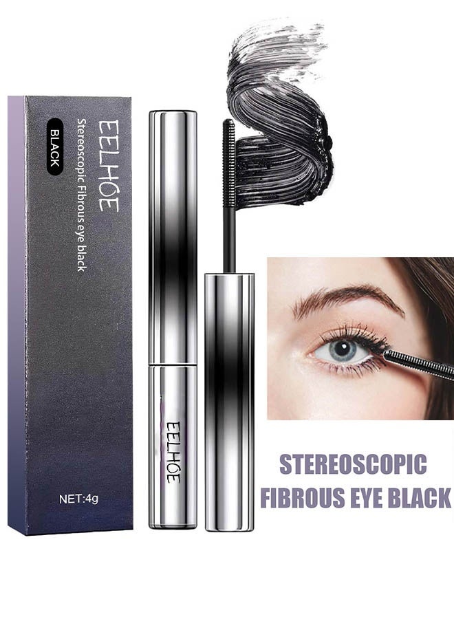 EELHOE Stereoscopic Fibrous Eye Black Mascara, Extension Mascara Black, Waterproof Mascara for Eyelashes, Volume Lash Lengthening Mascara, Long-Lasting Lashes, Thick Curling Eyelash Mascara, 4g - Image 1