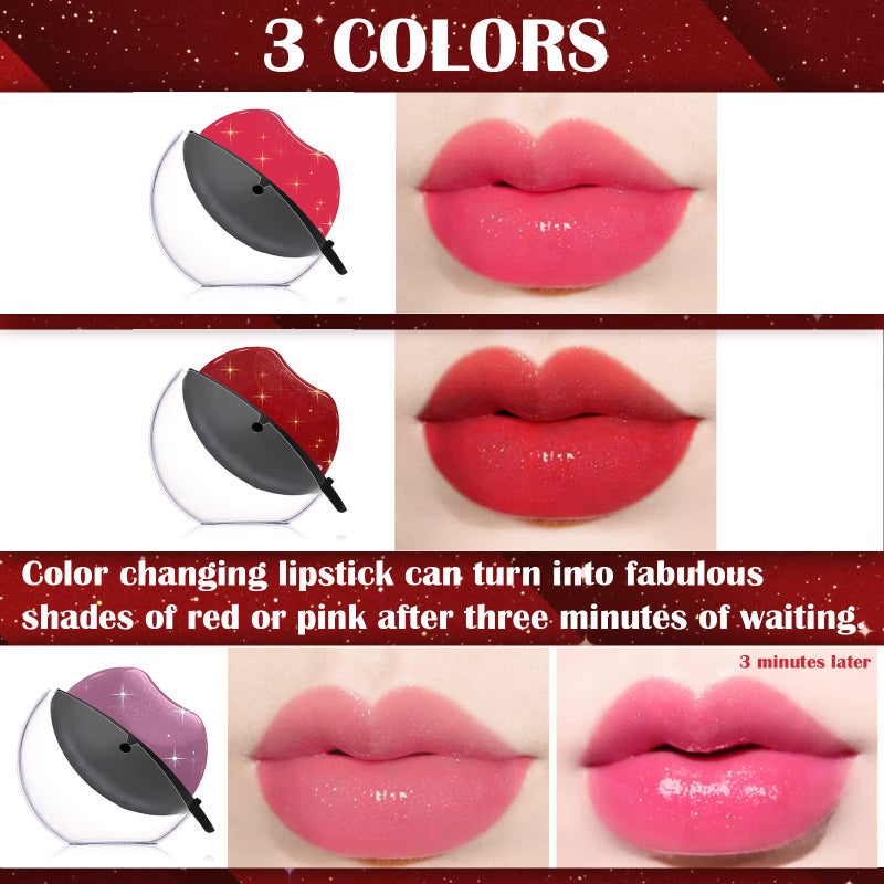 DAGEDA Pearl Lipstick, Labiales Magicos Long Lasting Waterproof Moisturizing Non-Stick Cup Not Fade Lip Shape Magic 3 Colors Changing Lipstick for Lazy People (Color C) - Image 2