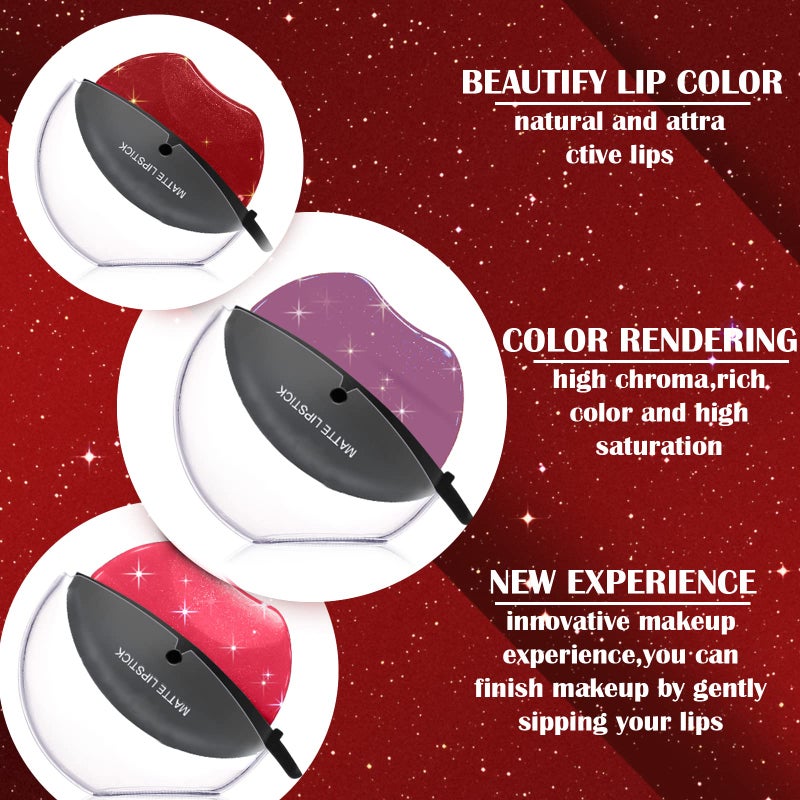 DAGEDA Pearl Lipstick, Labiales Magicos Long Lasting Waterproof Moisturizing Non-Stick Cup Not Fade Lip Shape Magic 3 Colors Changing Lipstick for Lazy People (Color C) - Image 4