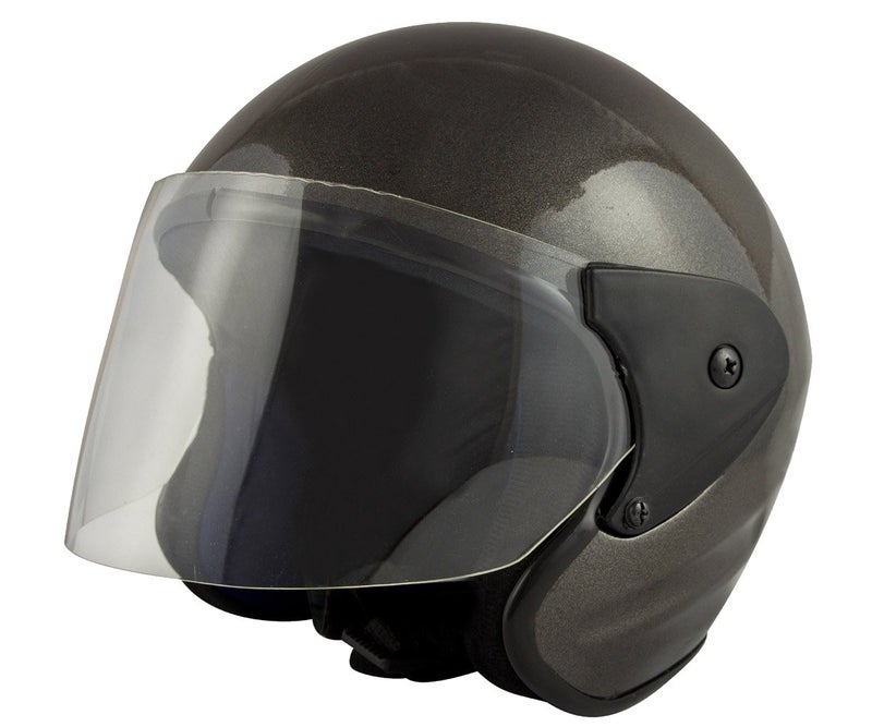 Sage Square Benz Scooty (ISI Marked) Open Face Helmet for Men, Women (Grey Glossy) - Image 1