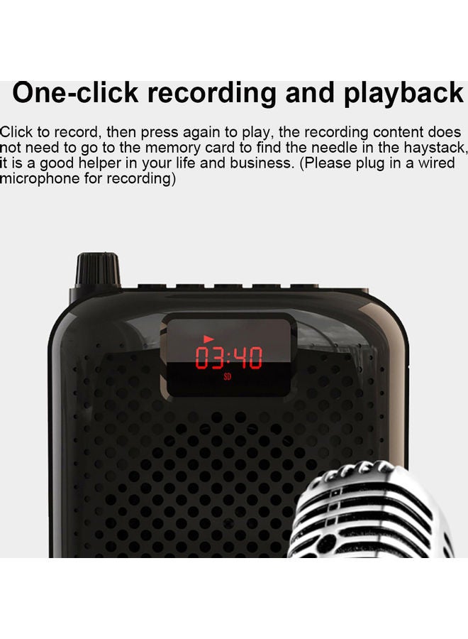 K500 Voice Amplifier Loudspeaker Wired Microphone Belt Bluetooth Audio Speaker Red  - Image 5