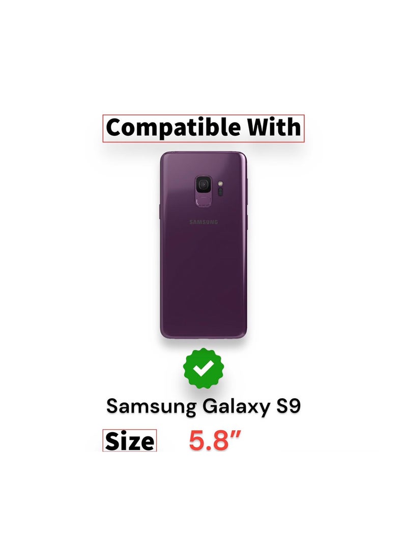 For Samsung Galaxy S9 Clear View Flip Case , Without Sensor , Stand Watching Position , Mirror Full Protection Cover Compatible With Samsung Galaxy S9 (5.8’) (Gold)