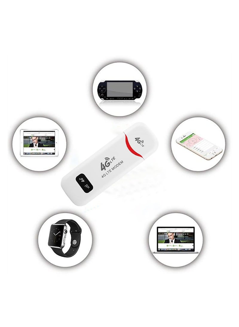 Generic - 4G LTE USB WiFi Modem, Portable 100Mbps Mobile WiFi Router, Network Hotspot, 3G 4G WiFi Modem, Router, Modem Stick Support WC, Plug and Play, Support 32GB TF Memory Card Expansion - Image 1