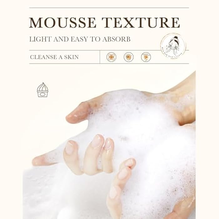 VENZEN Rice Raw Pulp Clean Foam Mousse Soft Brush Head Deep Face Clean Exfoliation Facial Moisturizing Skin Care 120ml / 4.06fl.oz - Image 4