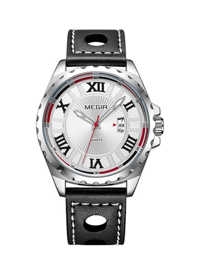 MEGIR men Leather Analog Watch bg-1 - Image 1