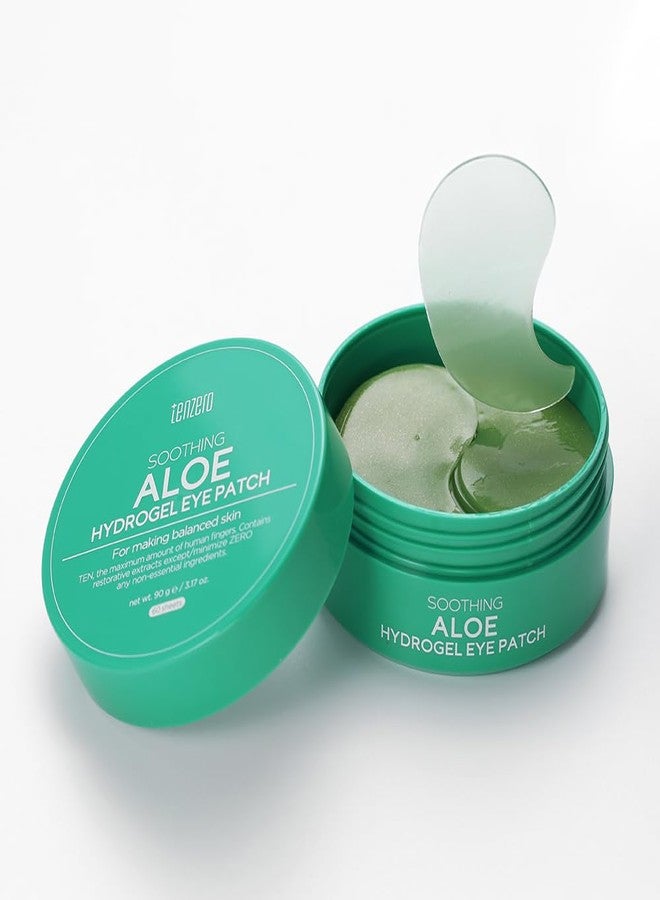 tenzero Soothing Aloe Hydrogel Eye Patch 60 Patches (90g), Aloe Vera Treatments for Puffy Eye, Fine Lines, Soothing, Eye Puffiness Reducer, Hydrating Eye Pads, Korean Under Eye Masks Skincare - Image 1
