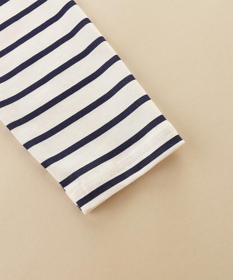 Bumeex Kids Little Toddler Girls Dresses Clothes Fall Winter Long Sleeve Spring Cotton Casual Cute Clothing Outfits Whte/Navy Stripe 3t - Image 4