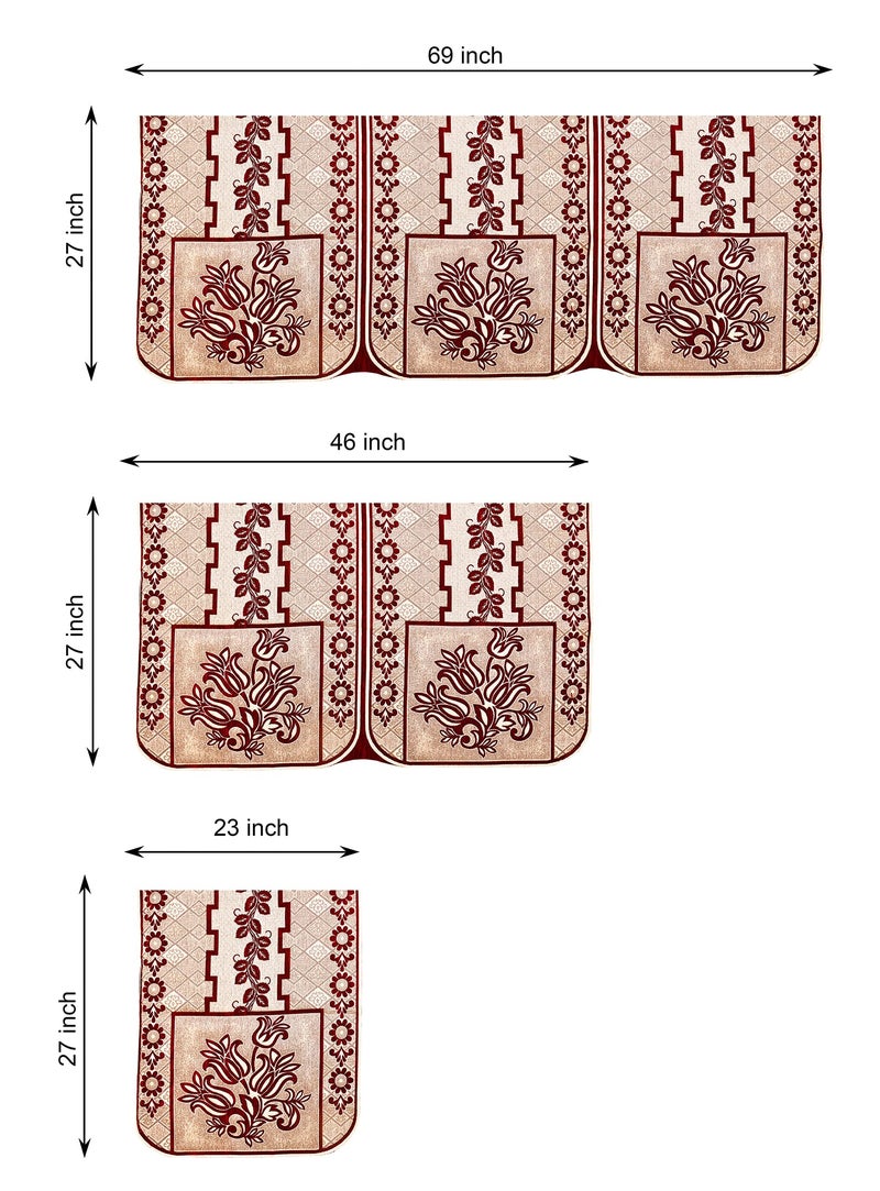 Dazzling DECOR L Shape Velvet Sofa Cover Set for Living Room -Printed Sofa Back Slip Covers Panels 3 and 2 and 1 Seater Cover for Long Sofa Couch - Premium Stylish Slip Protector, Maroon_1001 - Image 3