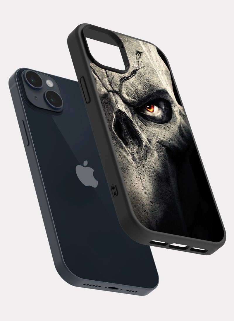 بكسلات كفر ايفون 14 بلس قناع جمجمة ابيض - Image 2