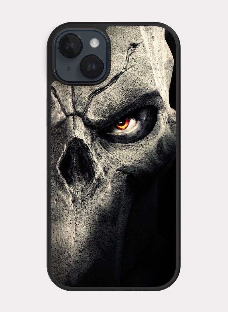 بكسلات كفر ايفون 14 بلس قناع جمجمة ابيض - Image 1