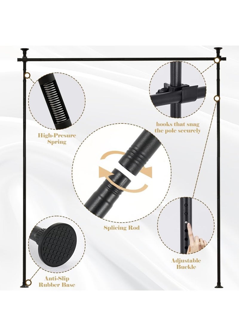 XiuWoo Adjustable Freestanding Room Divider, Drilling Free Tension Curtain Rods, Floor to Ceiling Wall Divider Rod, Heavy Duty Partition Dividers Rods  - Image 3