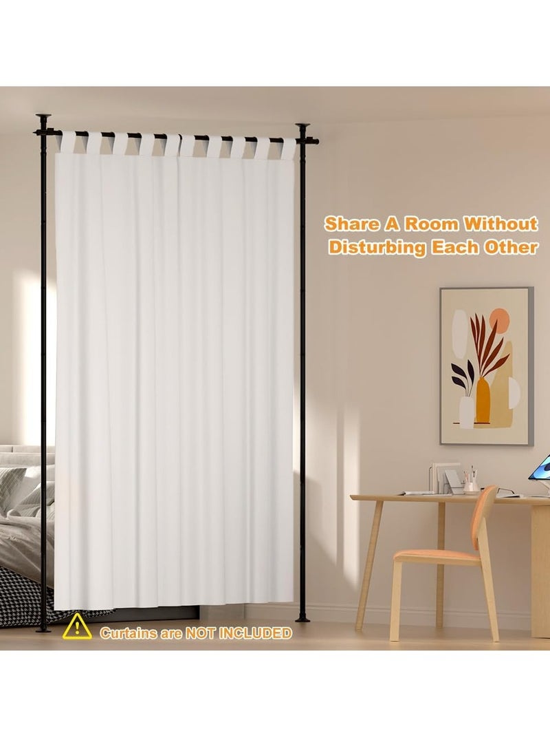 XiuWoo Adjustable Freestanding Room Divider, Drilling Free Tension Curtain Rods, Floor to Ceiling Wall Divider Rod, Heavy Duty Partition Dividers Rods  - Image 5