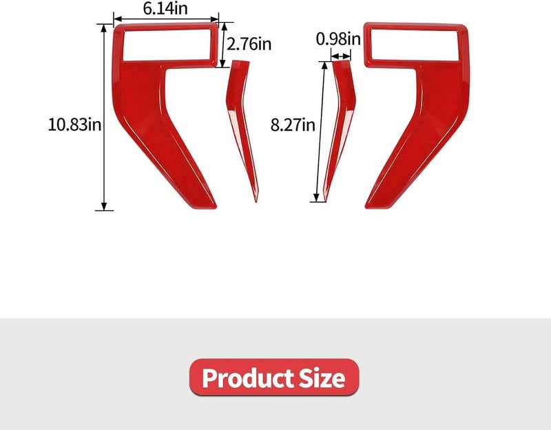 Jimen Fit for Ford F150 2021-2024, 4PCS Fender Side Vent Badge Emblem Cover Trim (Red) - Image 3