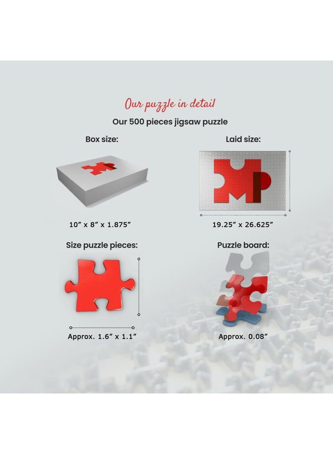 MyPuzzle.com أبقار هايرى سكوتش هايلاند في منظر شتوي - لغز مكون من 500 قطعة - صنع في الولايات المتحدة - Image 5