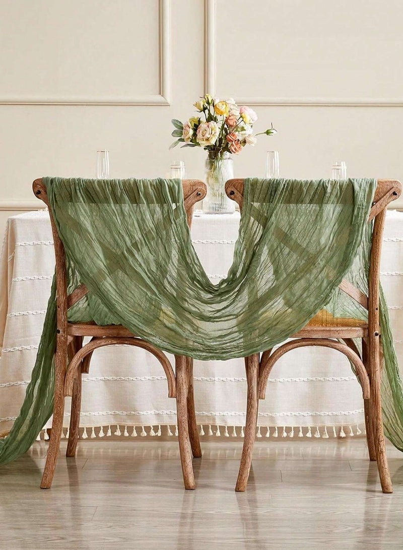 1pc Crinkle Cheese Cloth Table Cloth For Wedding, Bride, Birthday Party Rectangular And Round Dining Table Decor Back To School Valentine Day90*300 cm  - Image 4