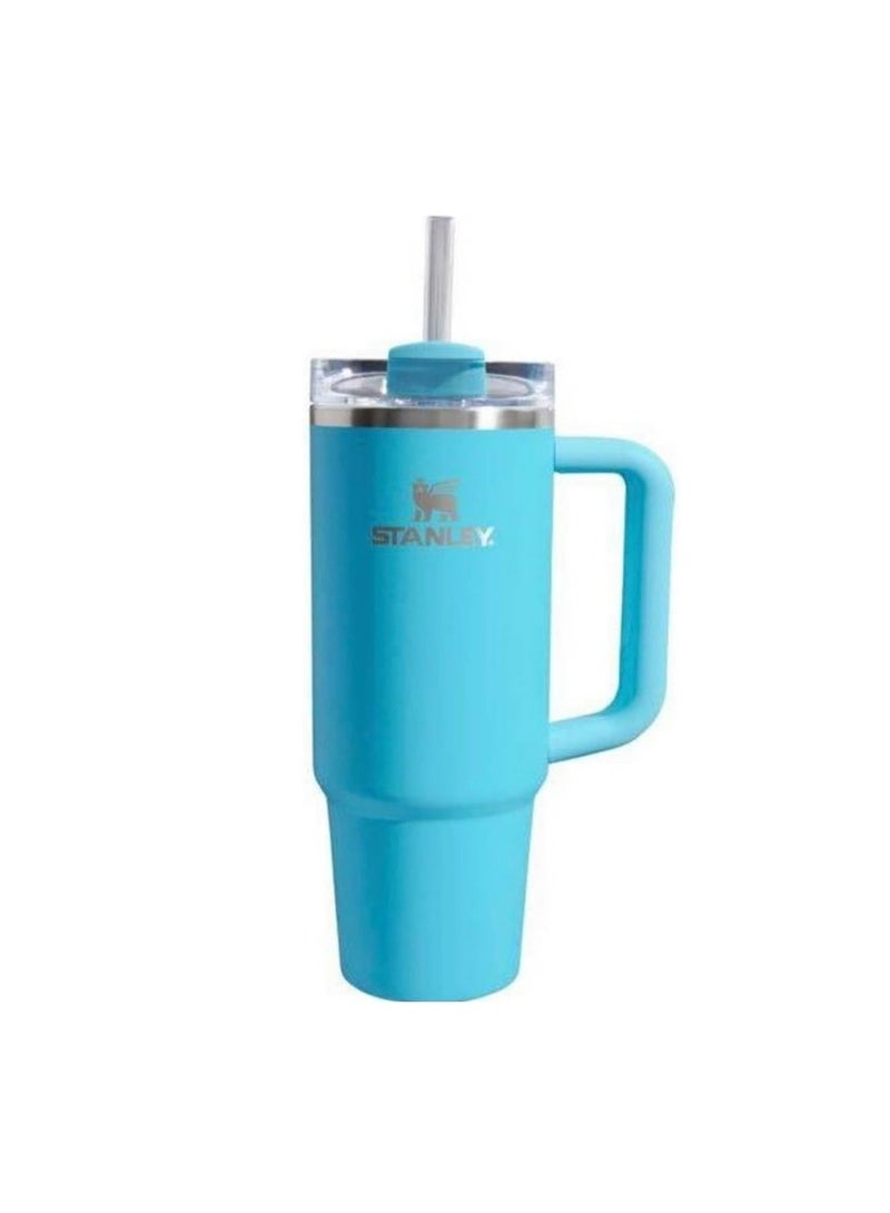 Stanley Quencher New H2.0 Stainless Steel Vacuum Insulated Tumbler with Lid and Straw ice blue