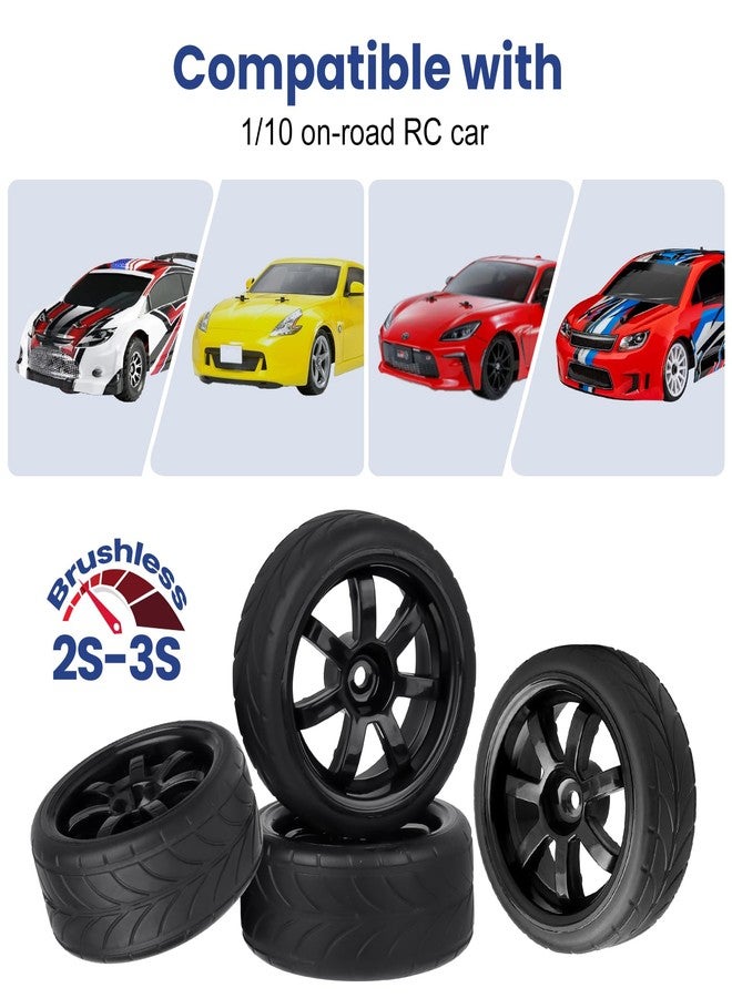 مجموعة إطارات وعجلات GoHobby RC Touring ذاتية اللصق لسيارات Traxxas Latrax Teton 1/18 و 1/10 On-Road 4-Tec 2.0 3.0 و Tamiya TT02 TT01، مجموعة من 4 قطع (النوع 1) - Image 5
