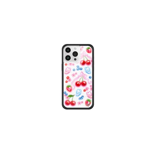 Wildflower Cases - Compatible with iPhone 15 Pro Max | Protective Black Bumper, 6.5ft Drop Test Certified, Women Owned Small Business | Blue White Red Trendy Fruit Cherry | Sweet Cherries - Image 1