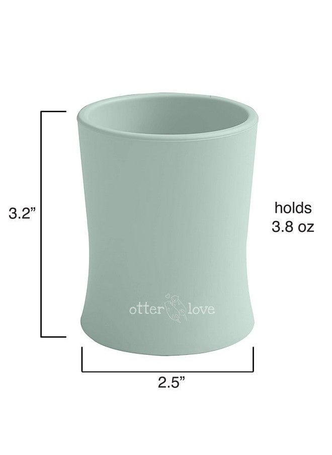 otterlove Silicone Baby & Toddler Training Cup Pediatric Ot Approved 100% Platinum Pure Lfgb Silicone Unbreakable Plastic Free Tiny Cup Perfect For Baby Led Weaning (Sage)  - Image 5