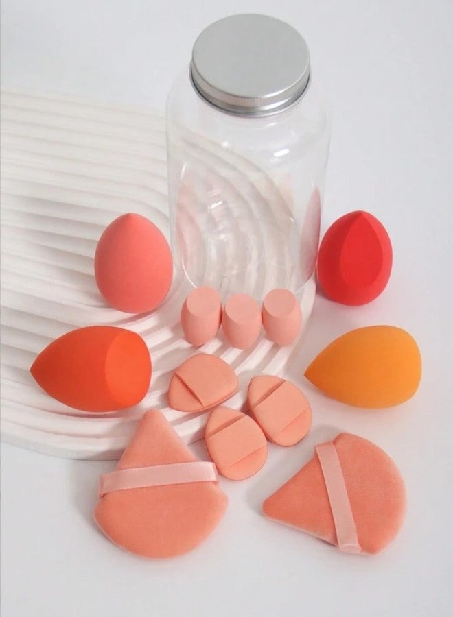 FEELHIGH مجموعة إسفنجات تجميل فاخرة مكونة من 12 قطعة مع علبة تخزين - 4 إسفنجات مكياج، 3 إسفنجات صغيرة، 3 إسفنجات للأصابع، وإسفنجتان مثلثتان الشكل للحصول على نتائج مكياج احترافية - Image 5