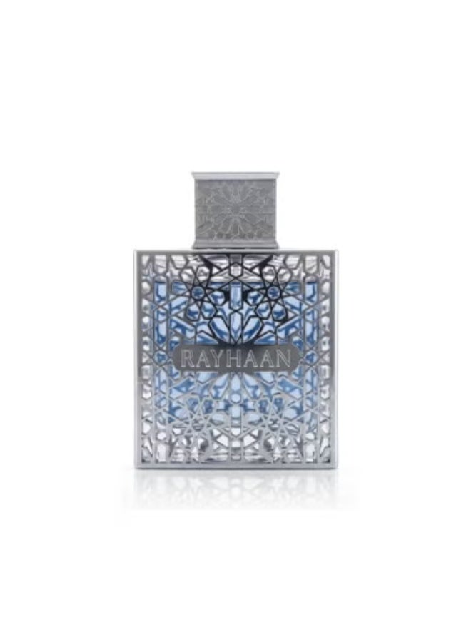 ريحان  عطر اكواتيكا او دي بارفان من ريهان 100 مل، عطر فاخر بتصميم هندسي اسلامي، زجاجة زجاجية سوداء وتركوازية، عطر شرق اوسطي - ريحان اكواتيكا او باردو فان 100 مل - عطر فاخر - Image 1