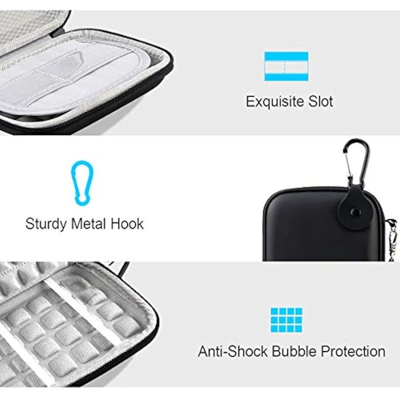 EVA Shockproof Hard Drive Case for Western Digital WD My Passport Ultra WD Elements wd Gaming Drive Portable External Hard Drive 1TB 2TB 3TB 4TB 5TB USB 3.0 USB-C 2.5 inch HDD Travel Bag, Black - Image 3