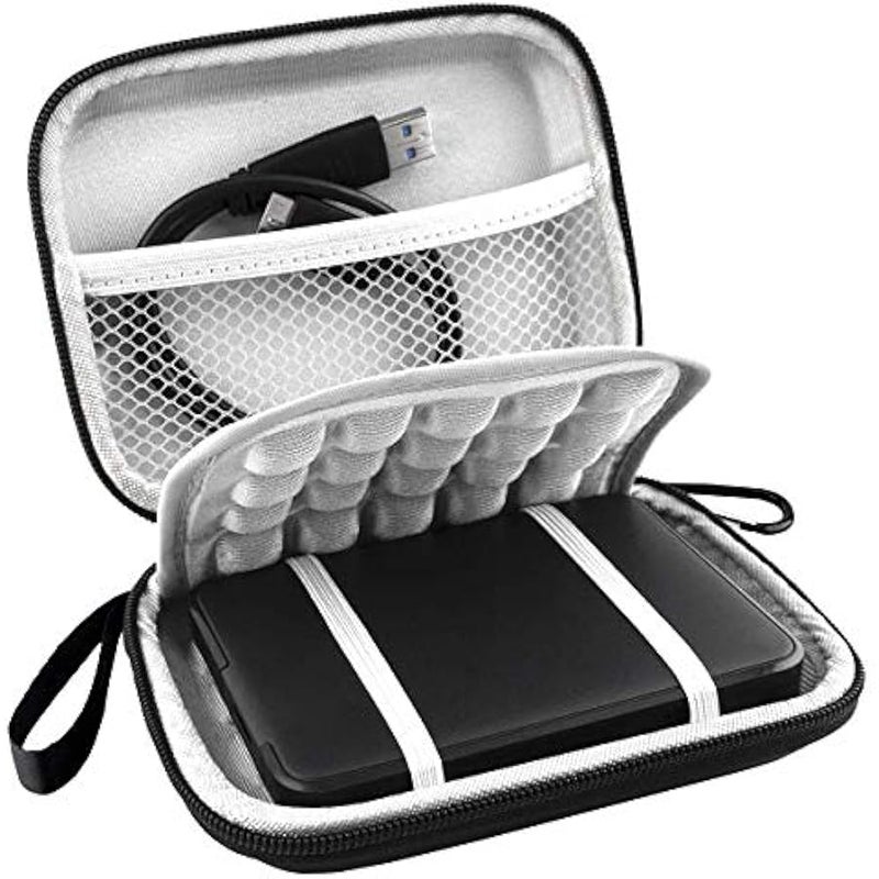 EVA Shockproof Hard Drive Case for Western Digital WD My Passport Ultra WD Elements wd Gaming Drive Portable External Hard Drive 1TB 2TB 3TB 4TB 5TB USB 3.0 USB-C 2.5 inch HDD Travel Bag, Black - Image 1