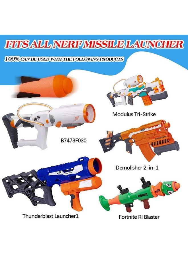 Ruibytree - 6 Pack Mega Missile Refill With Carrying Strap Toy Rocket Launcher Ammo For Nerf Nstrike Elite Series （Orange） - Image 1