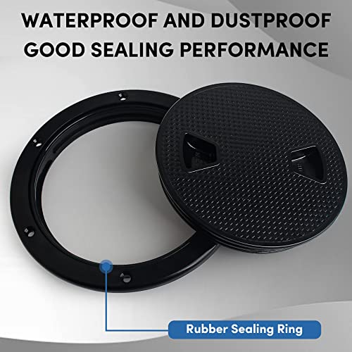 VEITHI 6" Circular Non Slip Inspection Hatch -Boat Hatch Deck Plate with Detachable Cover for RV Marine Boat Kayaks Yacht - Boat Round Non Slip Inspection Hatch with Screws （Black） - Image 5
