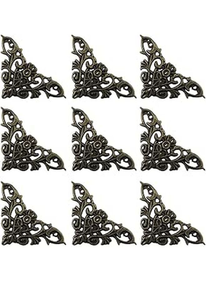 Antique Alloy Metal Box Corner Protectors 12pcs Triangle Edge Guards For Furniture Safety Vintage Decor - Image 1